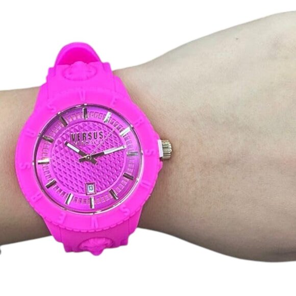 Versace Versus Collection Silicone Sport Watch- Pink - Unisex - Picture 1 of 4